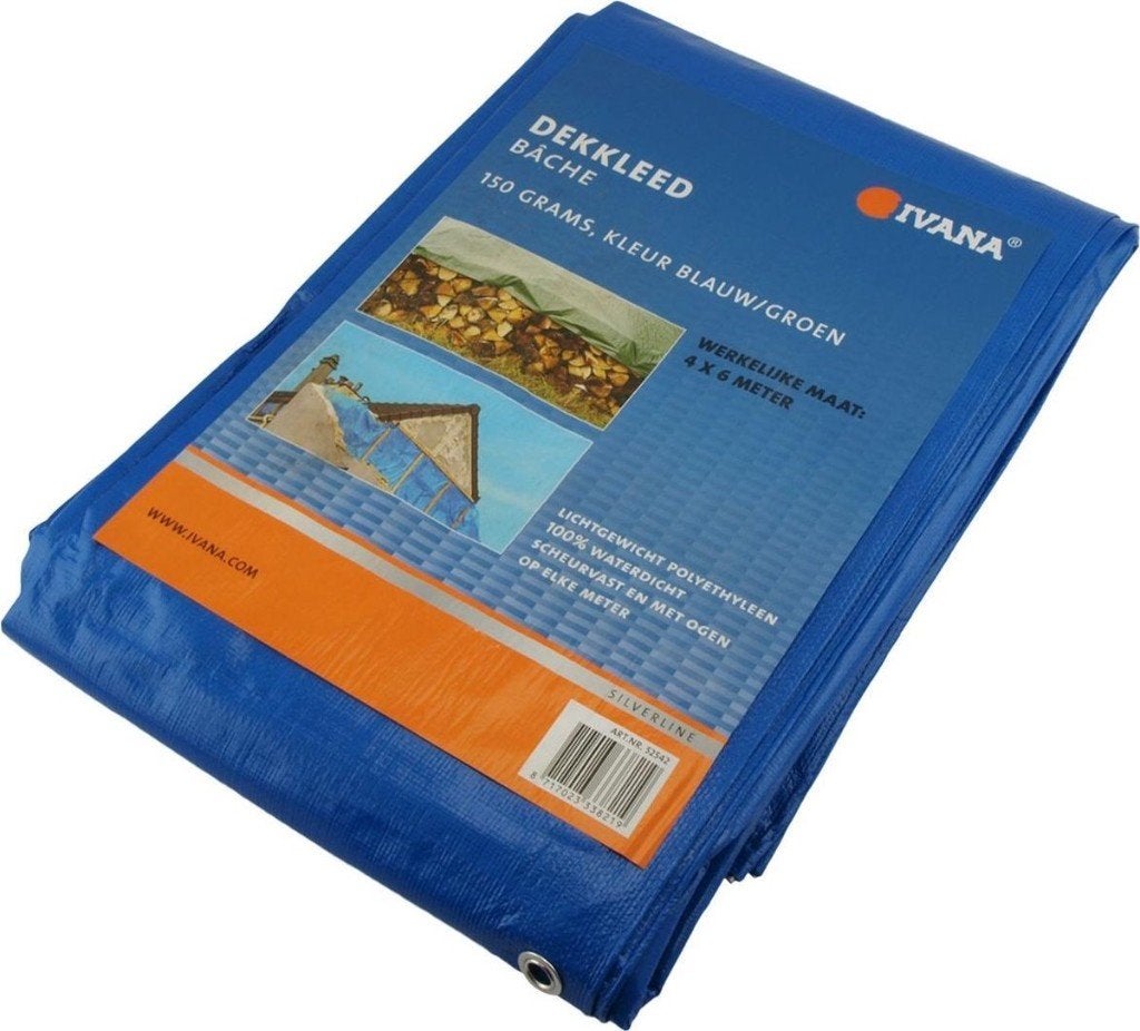 Ivana afdekzeil - blauw - 150gr 6x8mtr & 8x10mtr, Ophalen, Ivana, Ambachtsweg 6, Zo goed als nieuw