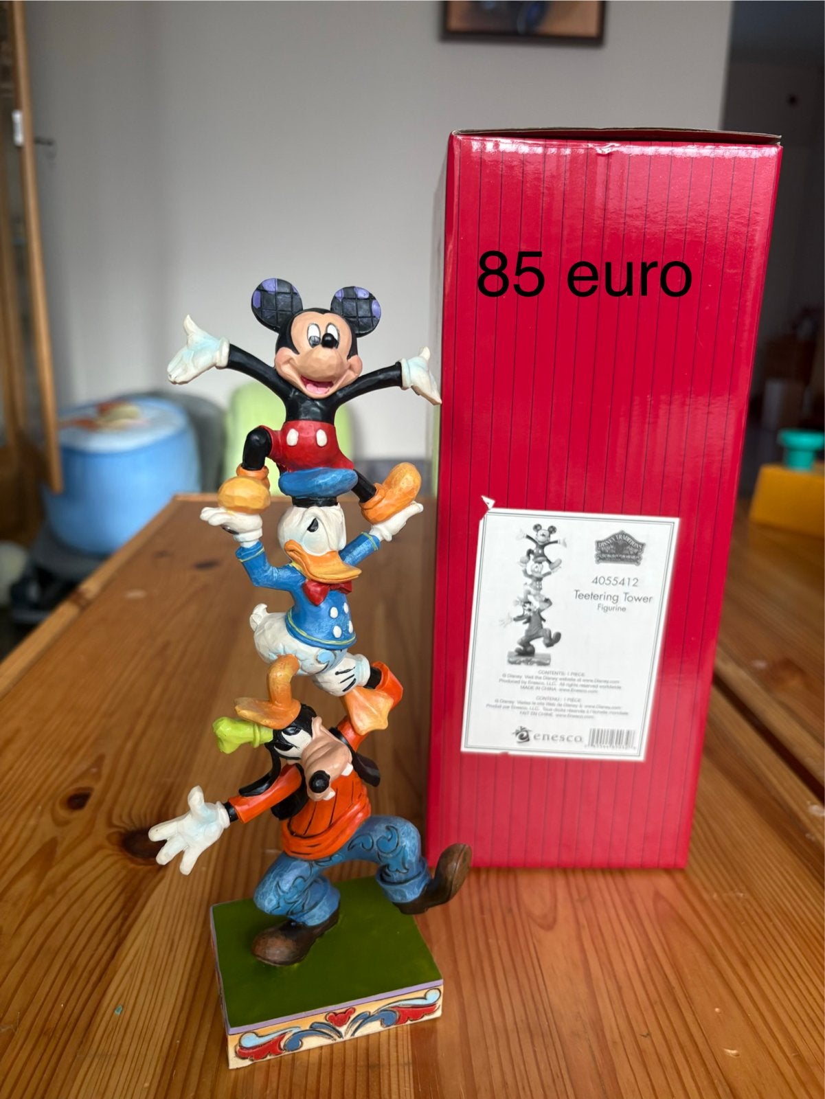 Disney Traditions Teetering Tower Beeldje Mickey Donald Goof, Ophalen of Verzenden, Mickey Mouse, Zo goed als nieuw, Beeldje of Figuurtje