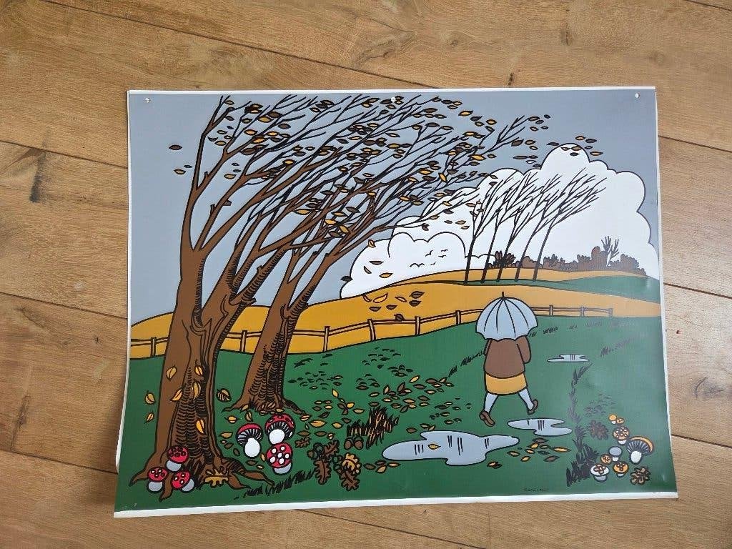 Vintage schoolposter, Ophalen of Verzenden, Overige thema's