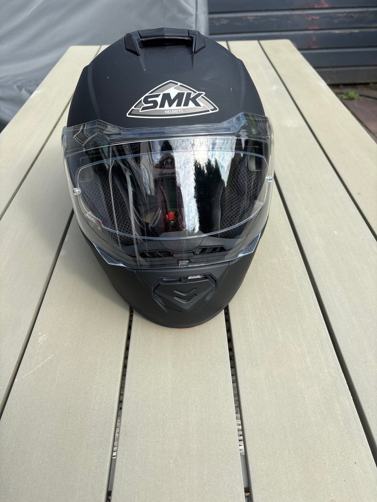 SMK Systeemhelm - Mat Zwart - Maat S, Motoren, Systeemhelm, Dames, S, Tweedehands
