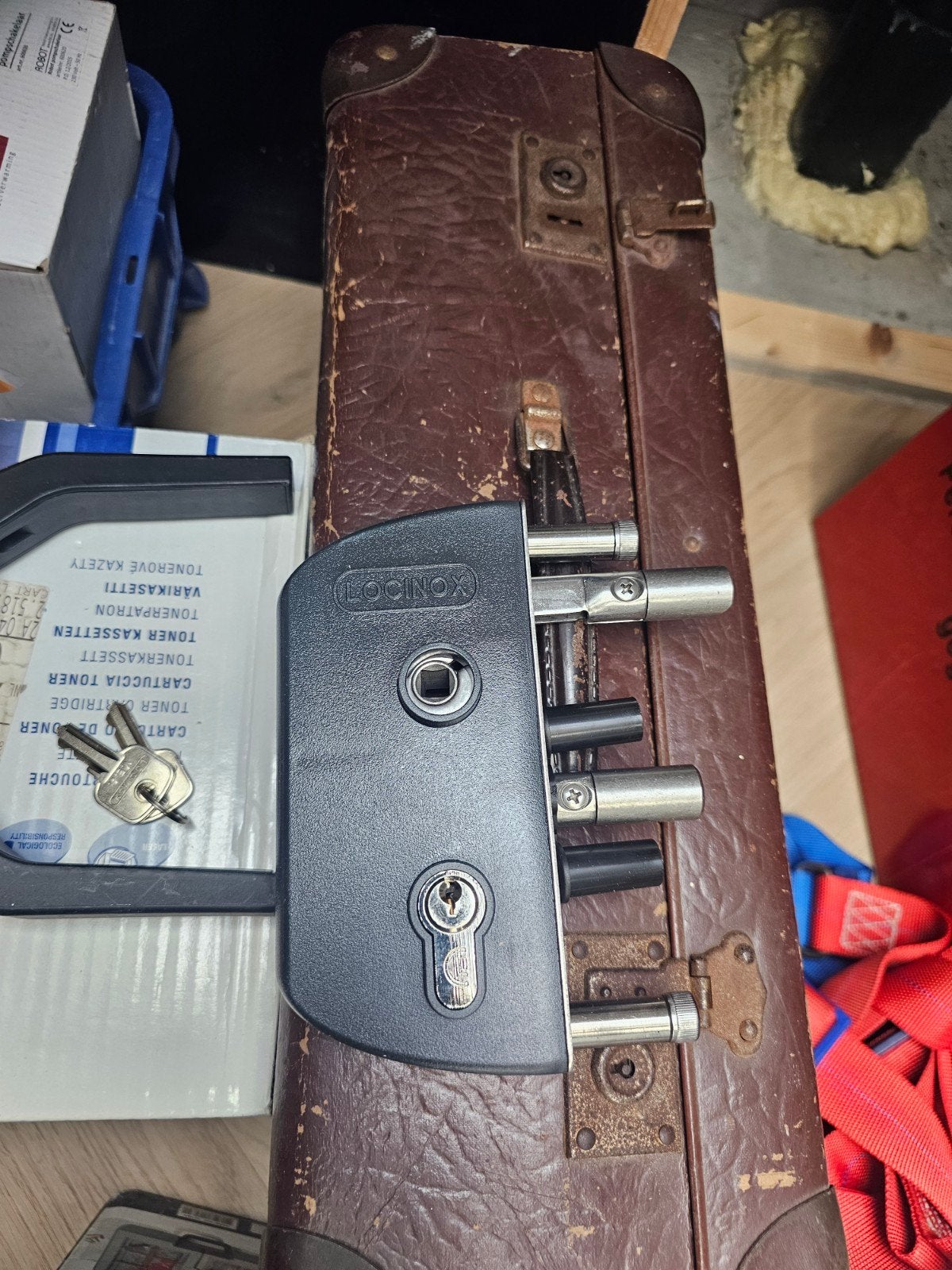 Locinox 1W.ECON.7016.VMS Poortslot met Klink en Sleutels, Ophalen of Verzenden, Nieuw, Overige materialen, Slot