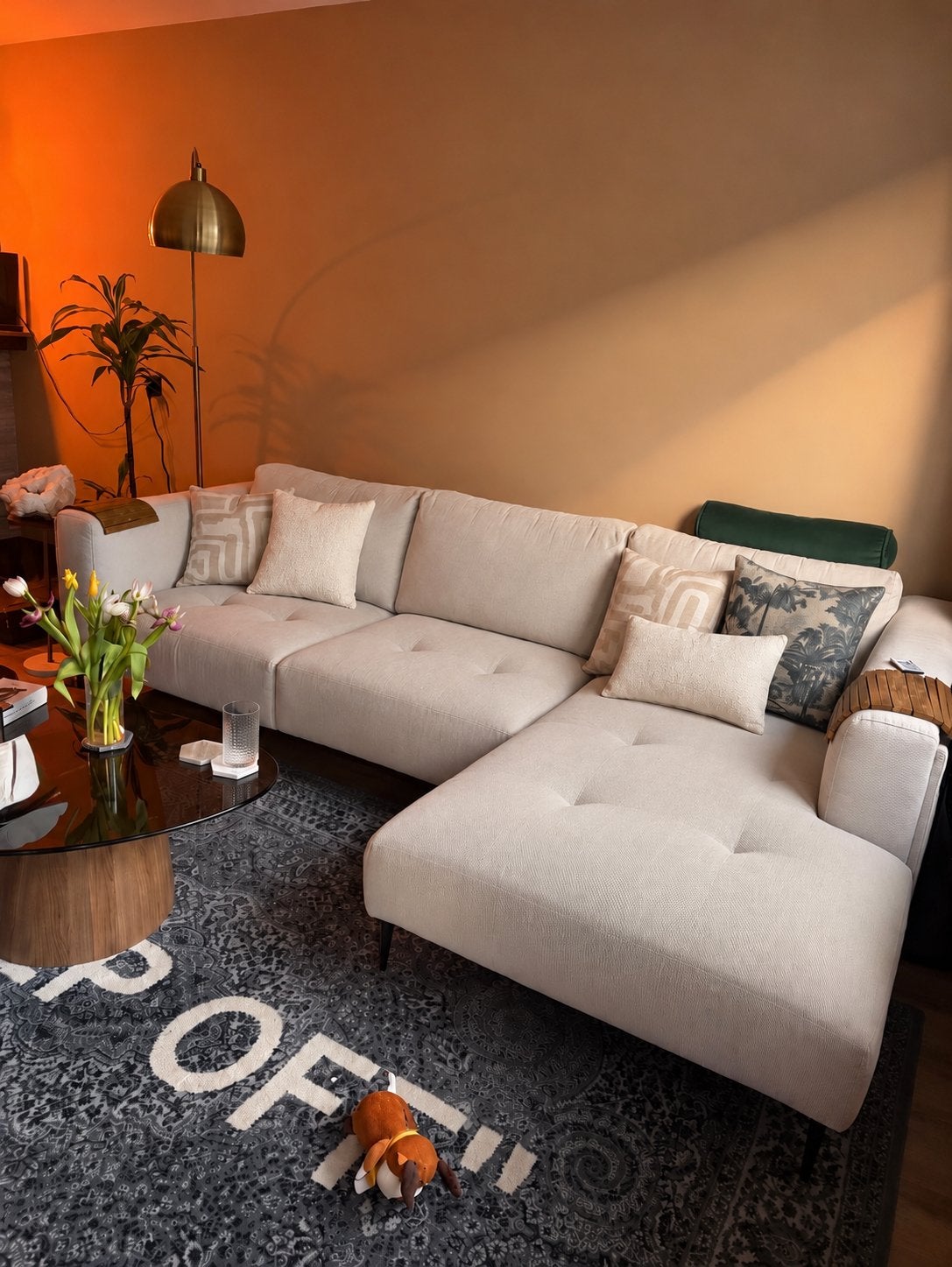 Hoekbank Trendhopper met Chaise Longue - Zo goed als nieuw, Ophalen, 250 tot 300 cm, Zo goed als nieuw, Vierpersoons of meer