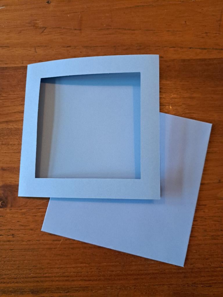4 Lavendelblauwe passepartout kaarten met envelop, Ophalen of Verzenden, Nieuw, Overige thema's, Blanco kaart of Basiskaart