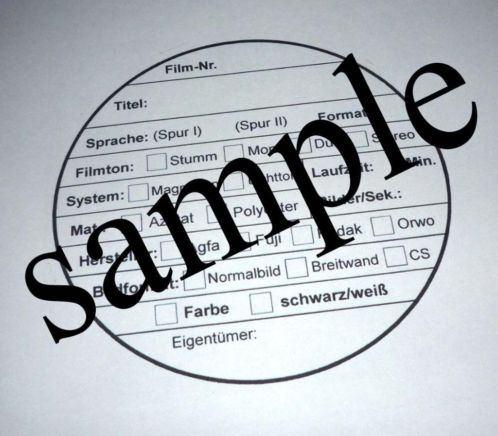 16mm 35mm film heel informatief label voor op filmblik -, Ophalen of Verzenden, 16mm film