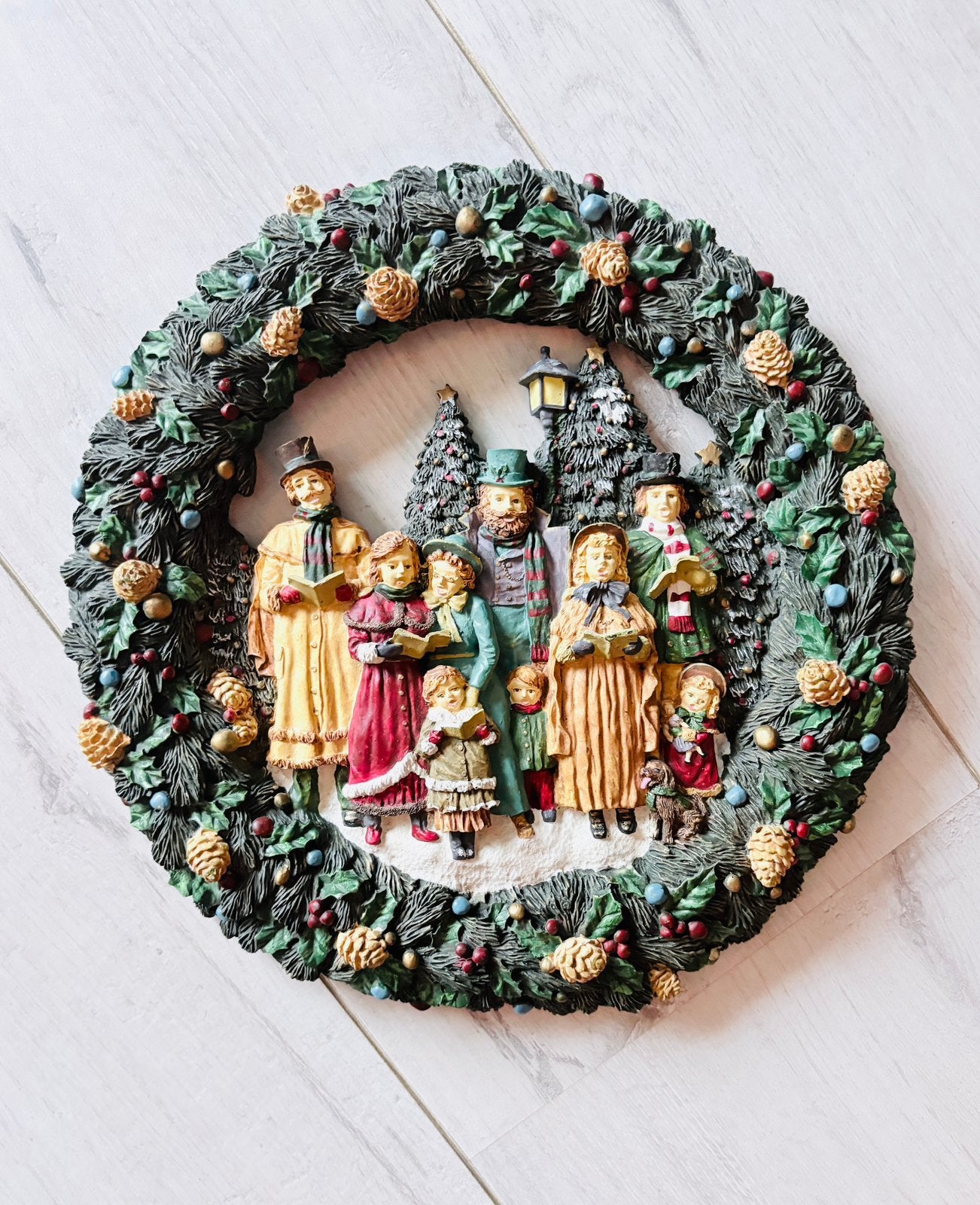Kerstkrans in Dickens stijl, 30 cm dia., Diversen, Ophalen of Verzenden, Zo goed als nieuw