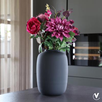 Vaas Artic Zwart | Mond geblazen glas | 32.5 x H45 cm, Zwart, Nieuw, Ophalen of Verzenden, Glas