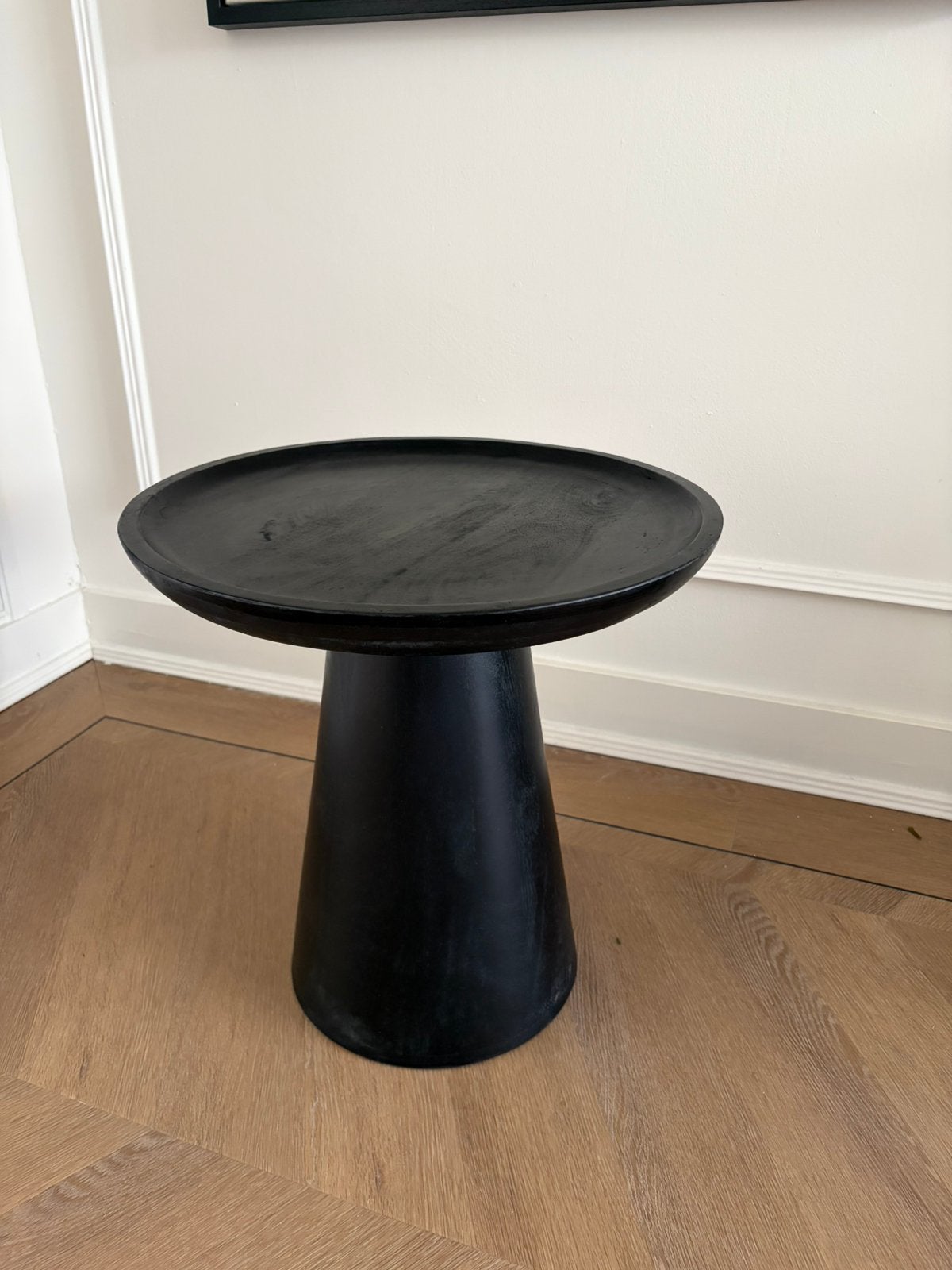 Loods 5 bijzettafel Texel zwart, Ophalen, 50 tot 100 cm, Rond, Zo goed als nieuw