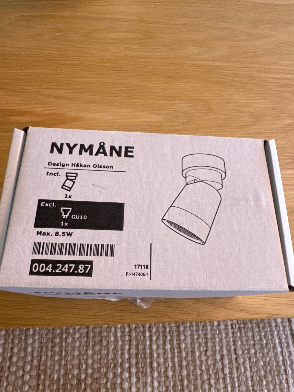 IKEA Nymåne spot, wit, nooit gebruikt, Ophalen of Verzenden, Nieuw, Plafondspot of Wandspot