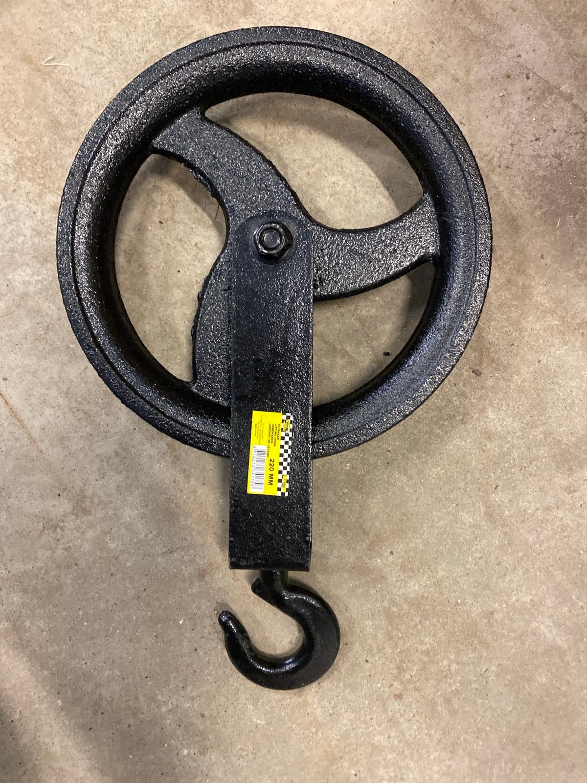 Nieuwe hijshaak katrol 220 mm - Zwart, Ophalen of Verzenden, Nieuw, Handmatig