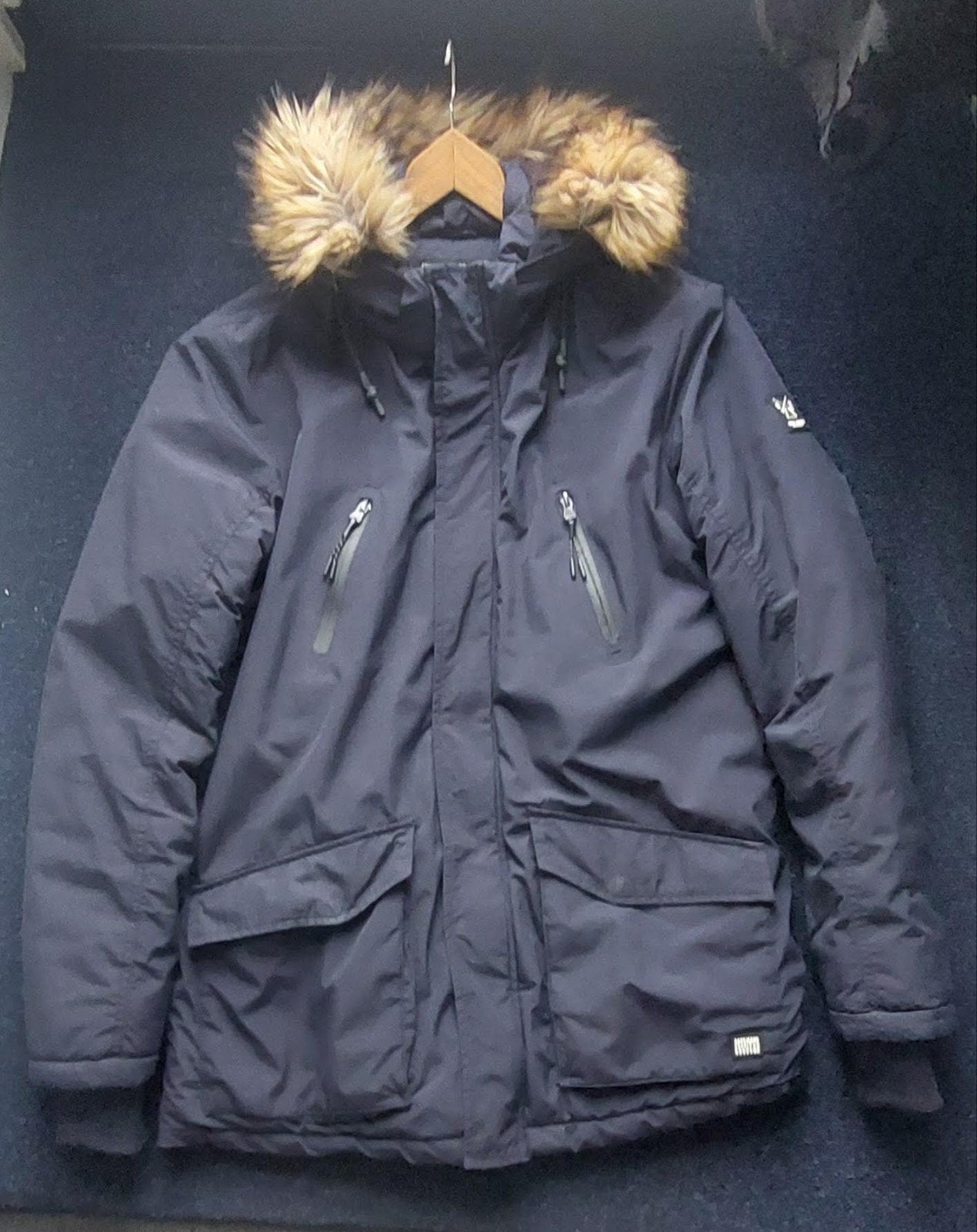 heren/jongens-Winterjas+capuchon-Large-CARS JEANS-donkerblau, Cars Jeans, Ophalen of Verzenden, Zo goed als nieuw, Maat 48/50 (M)