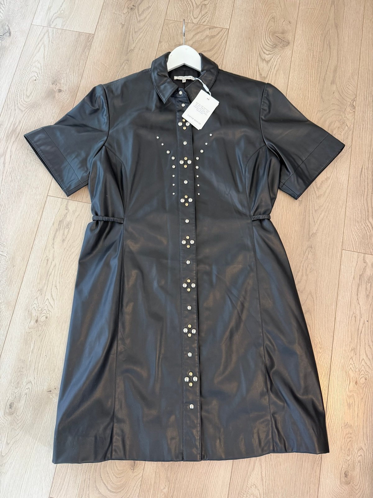 Fifth House Zwarte Faux Leren Jurk Studs 46, Kleding | Dames, Zwart, Maat 46/48 (XL) of groter, Nieuw, Ophalen of Verzenden