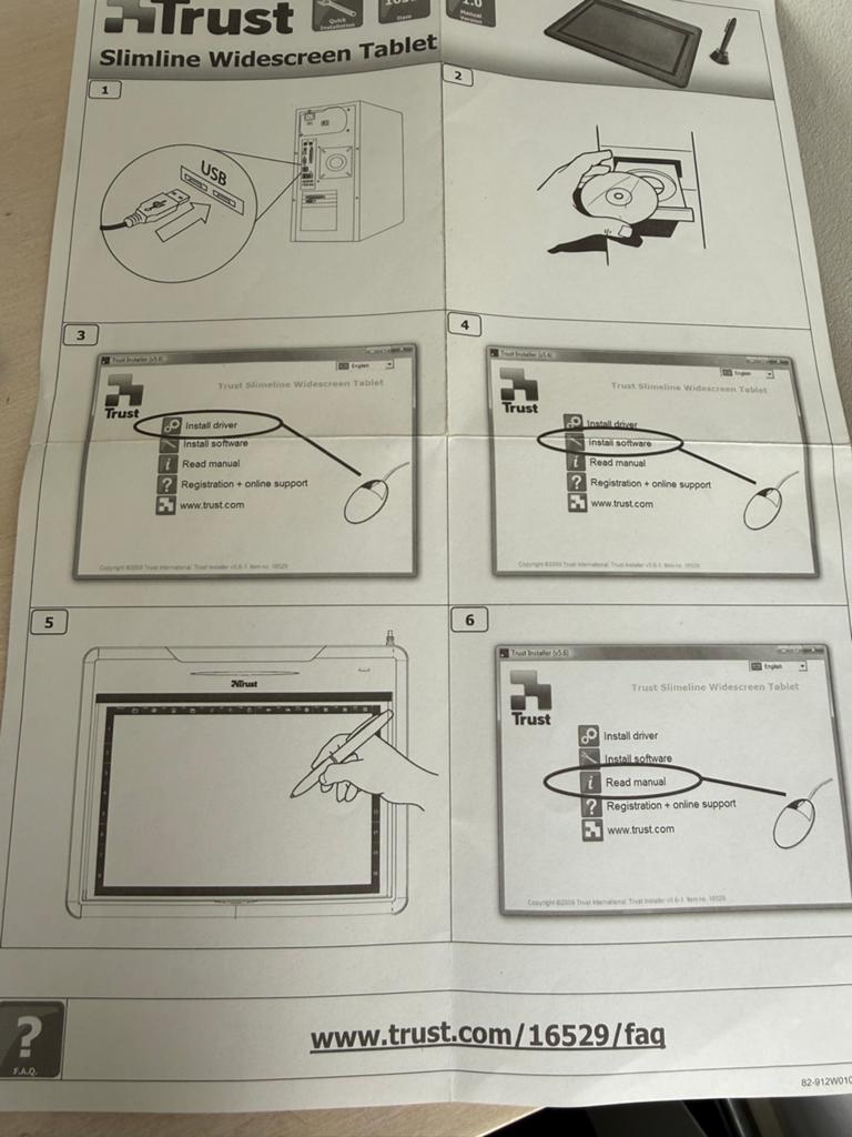 Trust Slimline Widescreen Tablet - Grafisch Tekentablet, Computers en Software, Tekentablets, Zo goed als nieuw, Bedraad, Ophalen