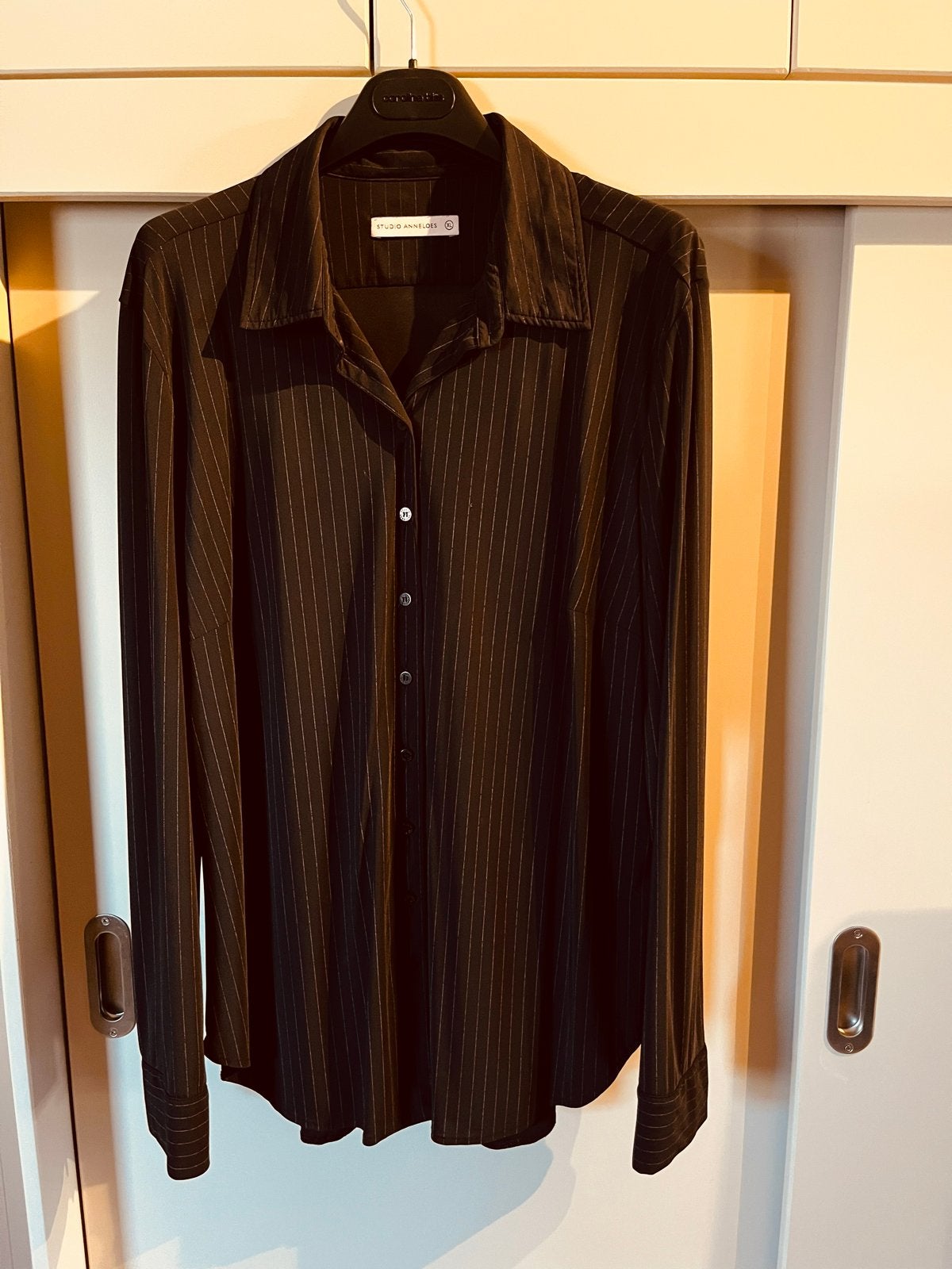 Studio Anneloes blouse met krijtstreep - Maat XL, Ophalen of Verzenden, Zo goed als nieuw, Maat 46/48 (XL) of groter, Grijs