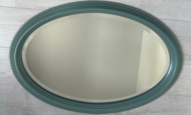 Eikenhouten ovale spiegel, Ophalen of Verzenden, Ovaal, Minder dan 50 cm, Minder dan 100 cm