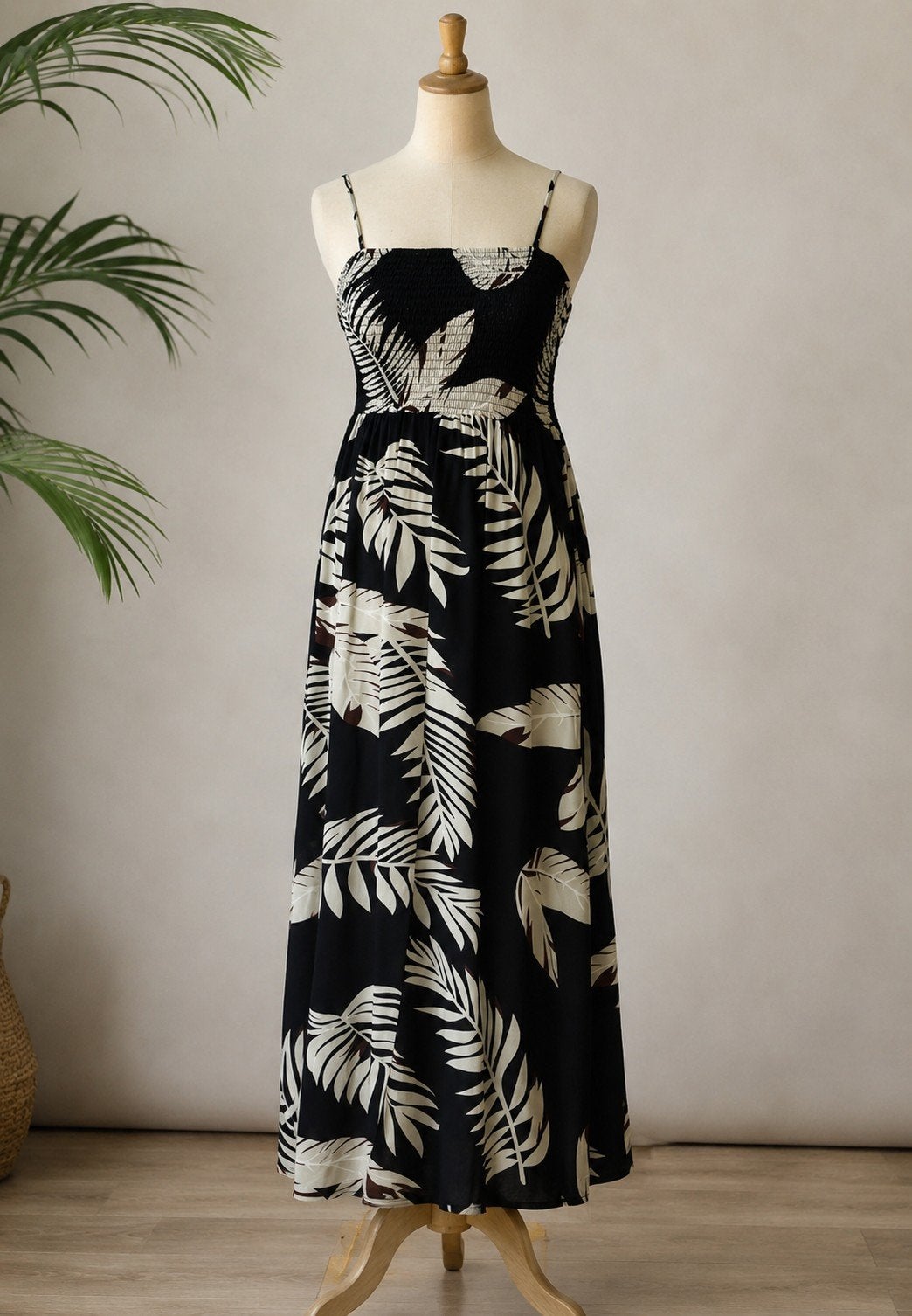 Vero Moda Maternity Maxi Jurk Zwart met Bladprint Maat M, Ophalen of Verzenden