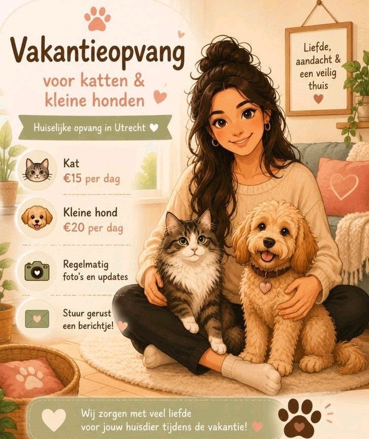 Vakantieopvang voor katten & kleine honden – Utrecht, Ophalen of Verzenden