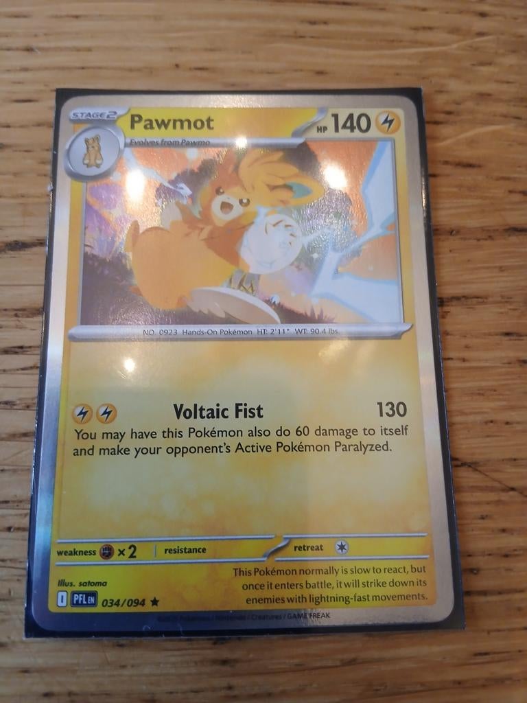Pokémon Kaart: Pawmot PFLIN 034/094  - Zo goed als nieuw, Ophalen of Verzenden, Zo goed als nieuw, Losse kaart
