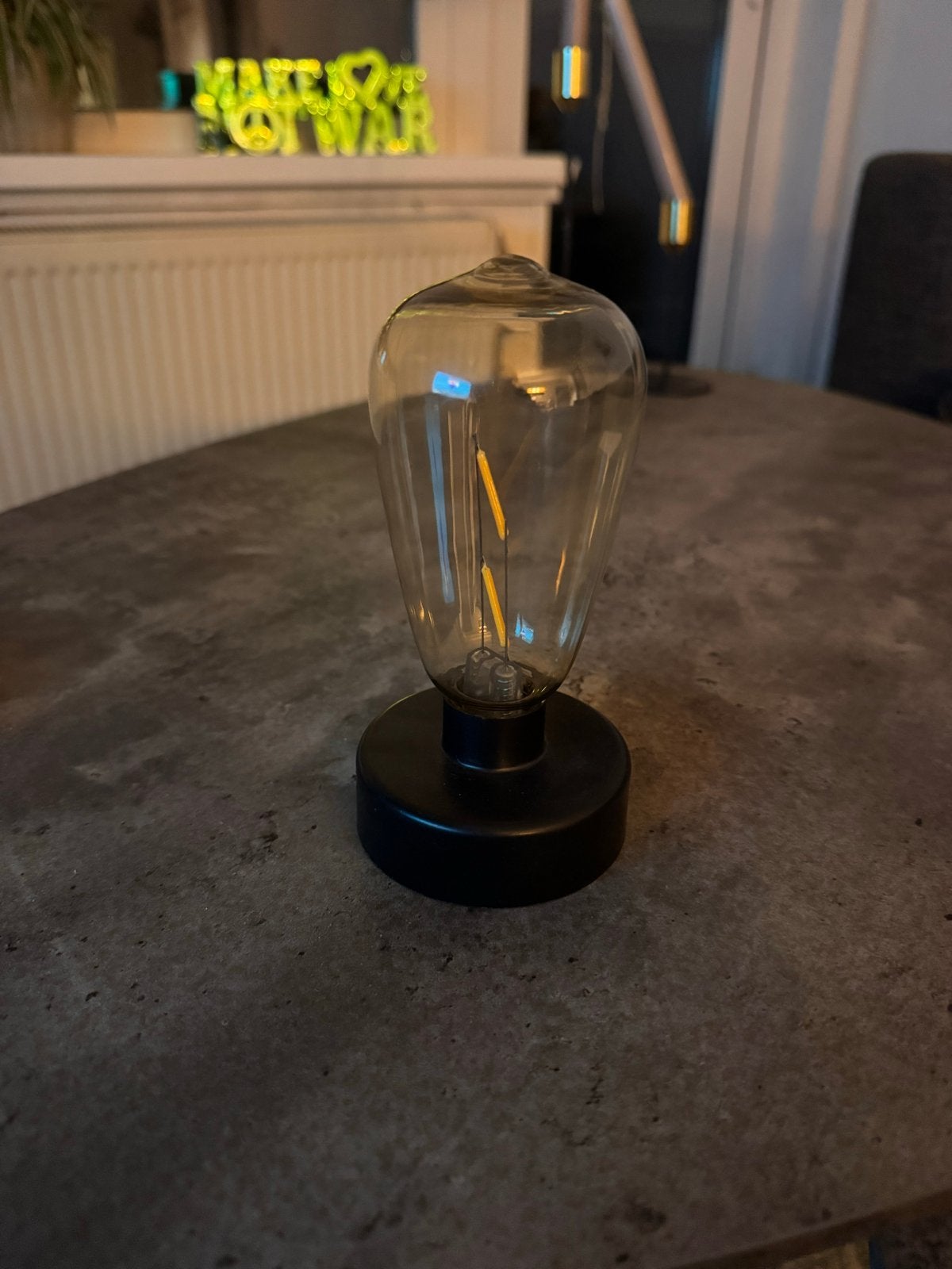 Batterijgevoede LED decoratieve lamp met schakelaar, Gebruikt, Kunststof, Zwart, Ophalen of Verzenden