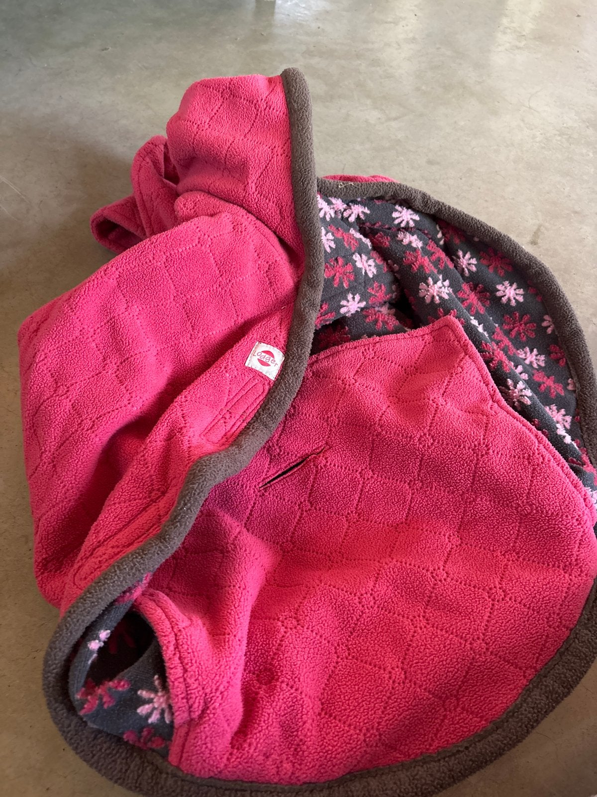 Lodger Wrapper Fleece Deken Roze met Bloemenprint, Ophalen, Gebruikt