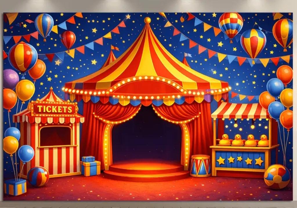 Circus decordoek 1 mtr breed lees advertentie, Ophalen of Verzenden