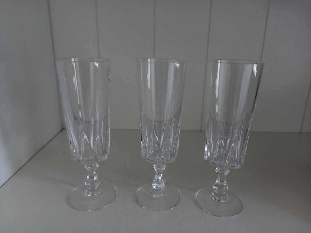 Vintage Cristal d'Arques champagne glazen, Ophalen of Verzenden