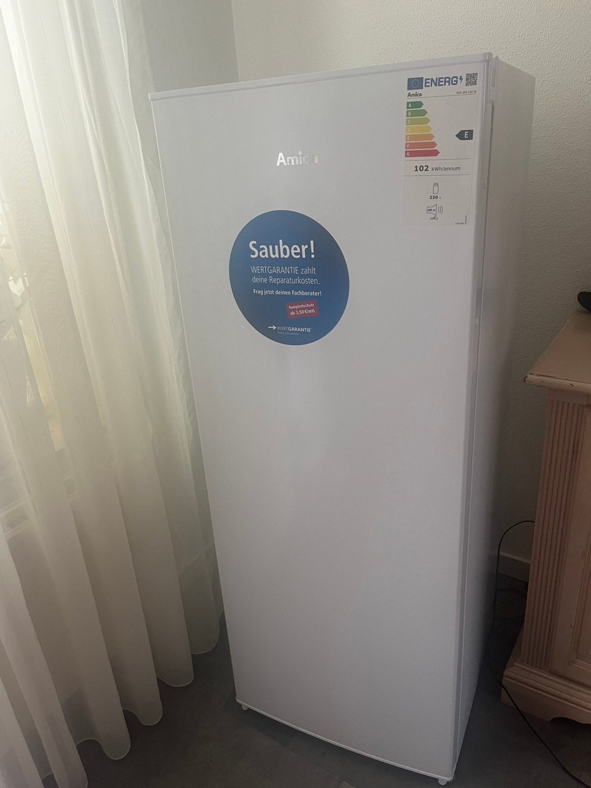 Koelkast Amica wit 230 liter, Ophalen, Zo goed als nieuw
