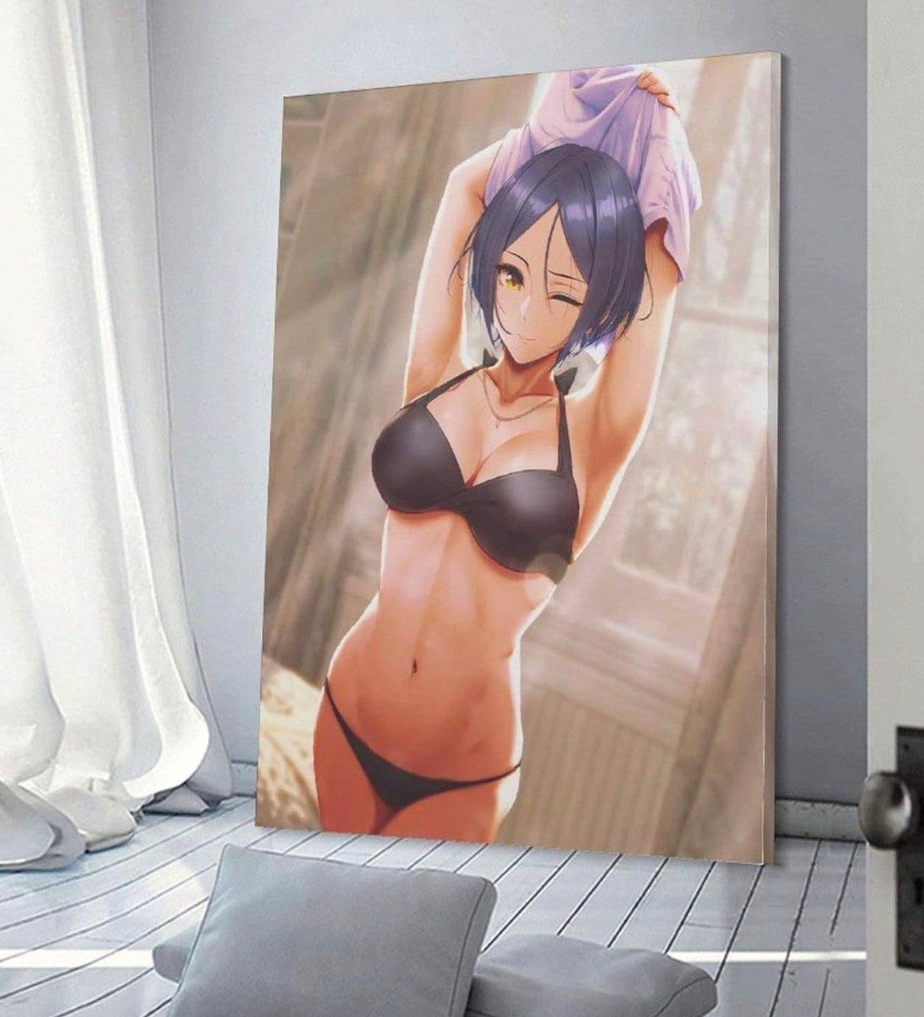 Animatie Anime hentai canvas poster XL 90x60 cm muur deco, P, P, P, Nieuw