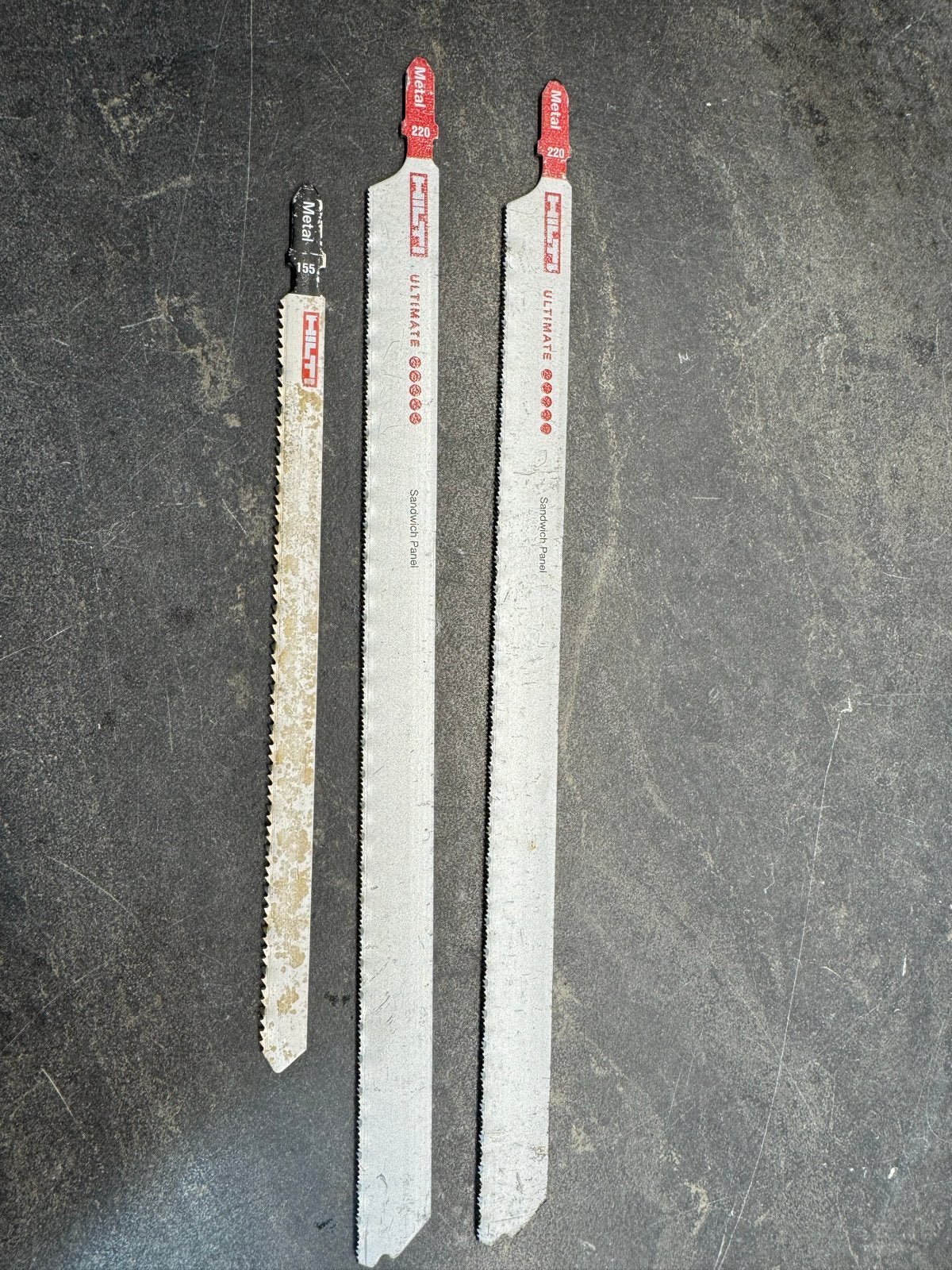 Hilti decoupeerzaag bladen ultimate 155mm en 220mm, Ophalen of Verzenden, Gebruikt
