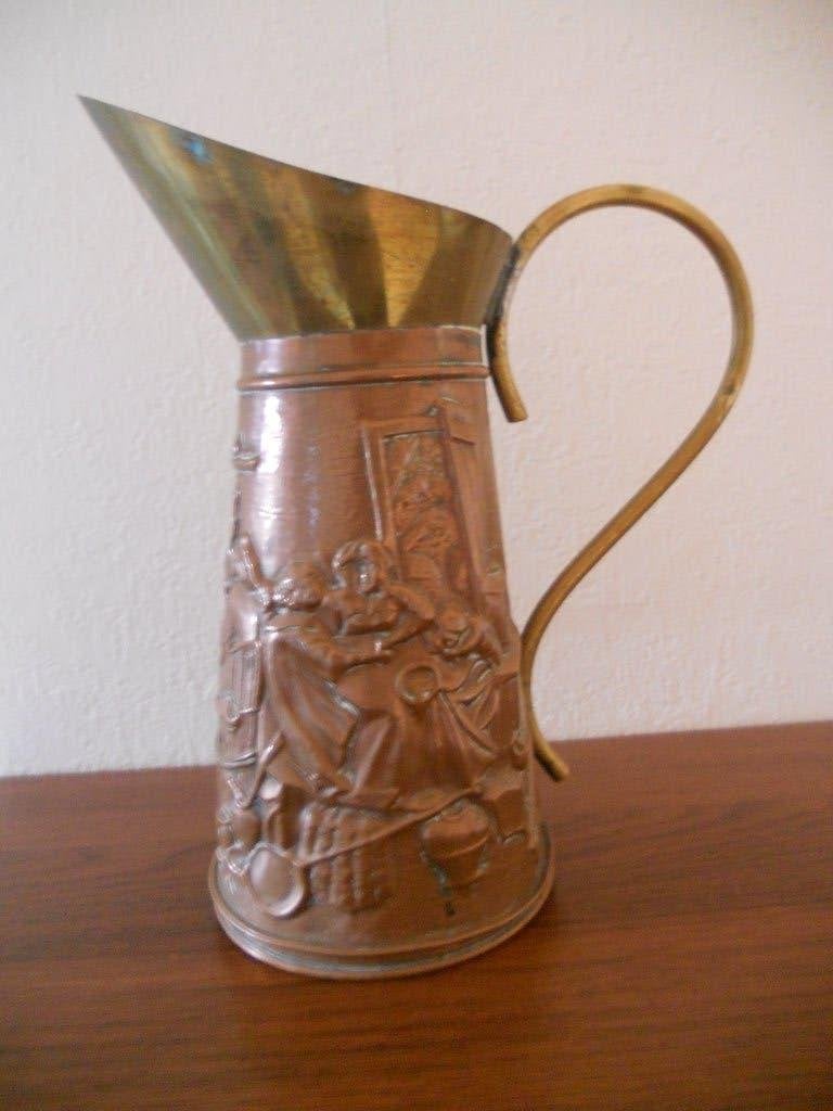 oude koperen waterkan, Ophalen, Koper