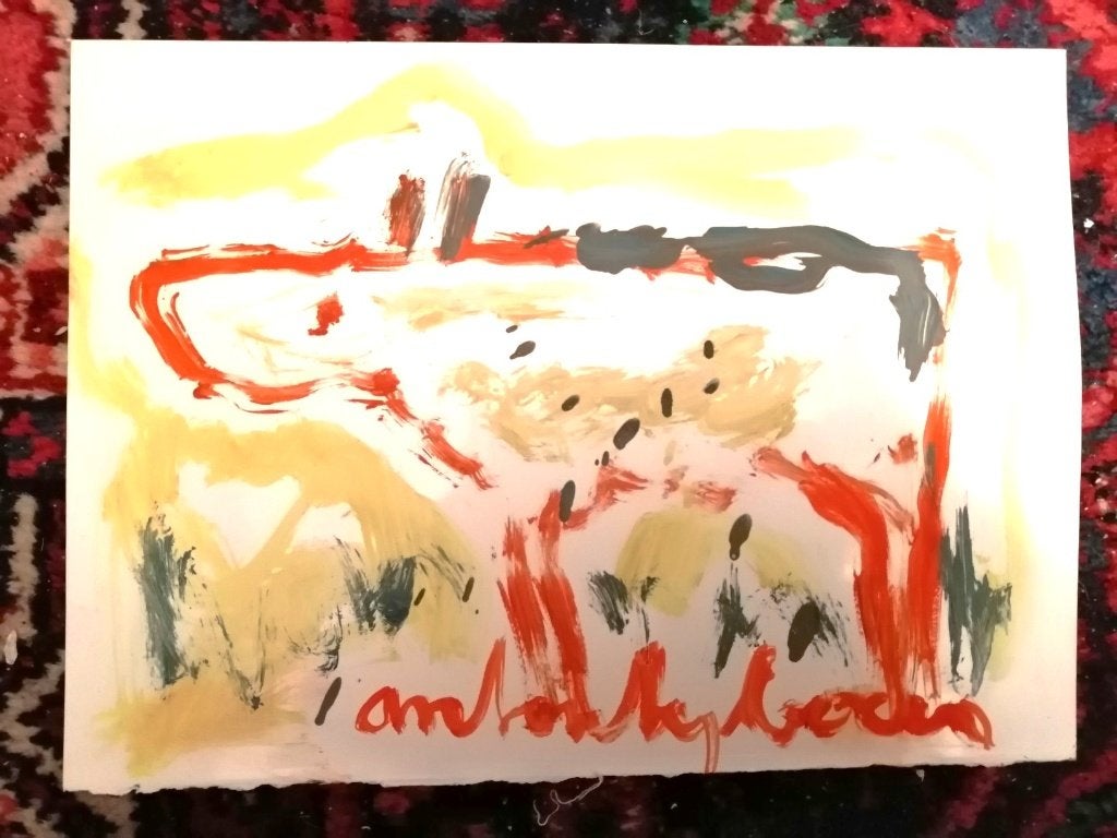 A Heyboer '' Tier '' mixmedia op scheppapier, Verzenden
