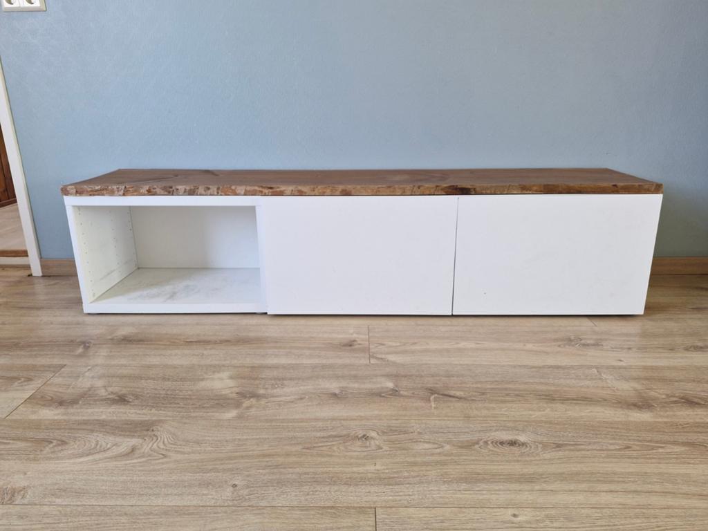 Gratis TV meubel IKEA basis met houten blad - beschadigd, Ophalen, Gebruikt, 150 tot 200 cm, Minder dan 100 cm