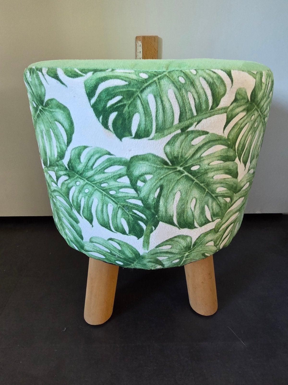 Poef met Monstera motief, Huis en Inrichting, Minder dan 50 cm, Gebruikt, Rond, Minder dan 50 cm