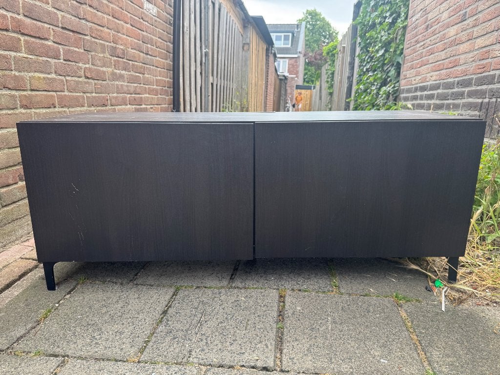 Zwarte kast met 2 verdiepingen, Ophalen, 25 tot 50 cm, Minder dan 100 cm