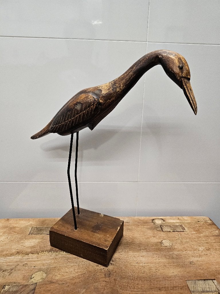 LEUKE BROCANTE HOUTEN VOGEL, Houtsnijwerk, Ophalen of Verzenden, Handgemaakt, 20 - 50 cm