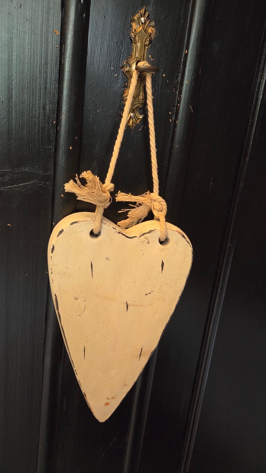 Brocante houten hart om op te hangen, Antiek en Kunst, Ophalen of Verzenden