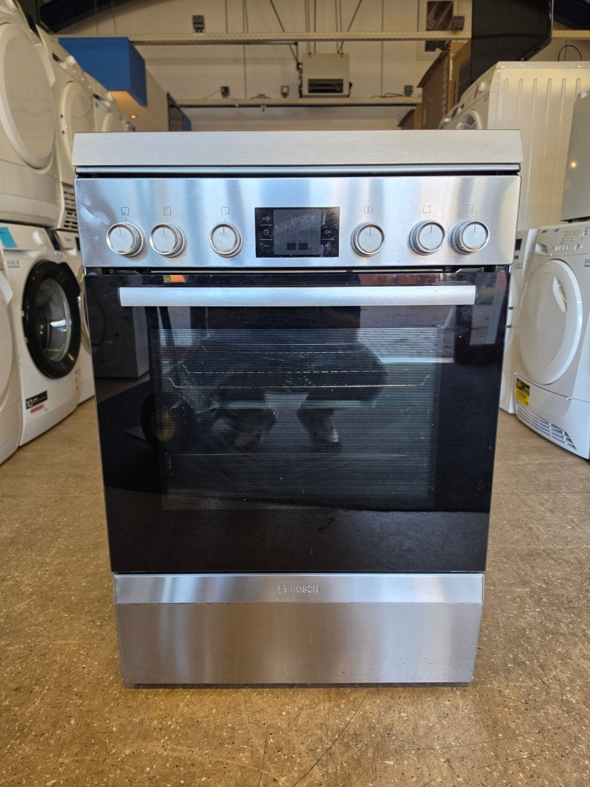 Bosch 4 pits gasfornuis | Rvs | Hete lucht oven | Garantie ✅, Bosch, Jirnsum, 60 cm of meer, Zo goed als nieuw