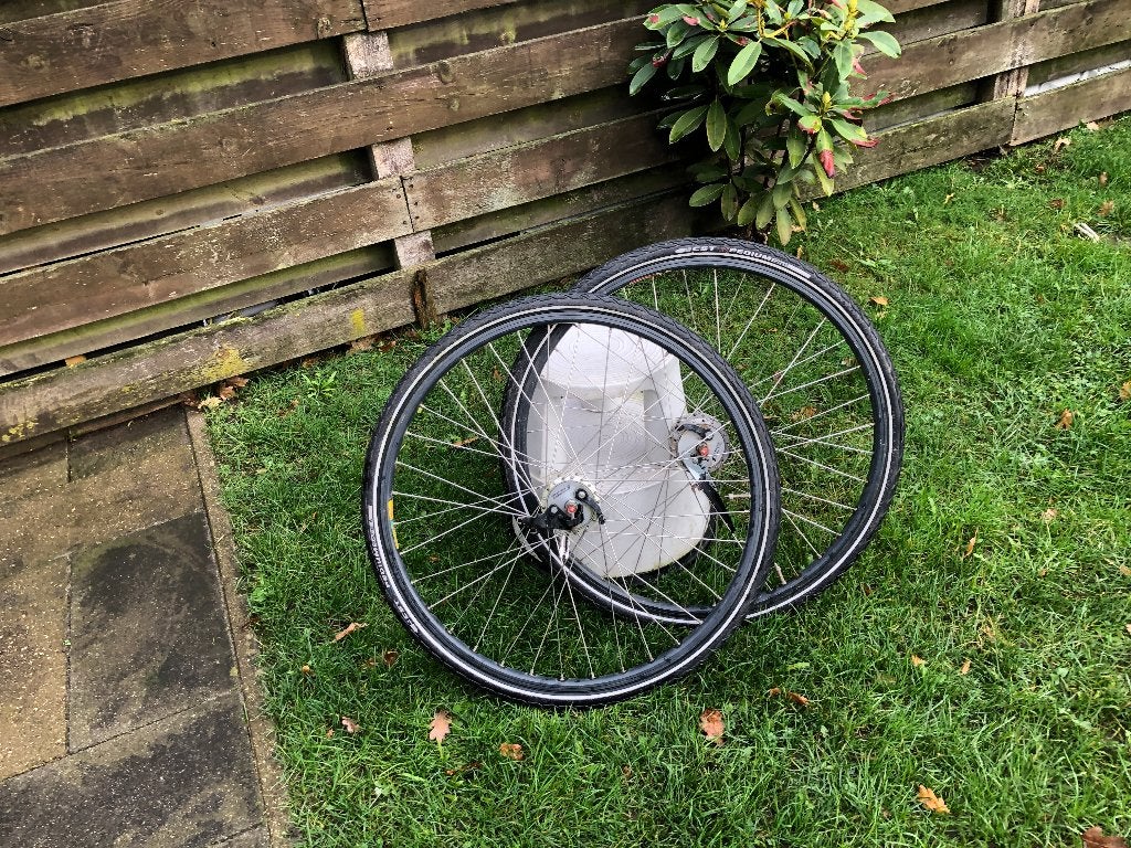 :Set OLDTIMER Wielen 28 inch achterwiel 3 vers.trommelrem, Fietsen en Brommers, Fietsonderdelen, Wiel, Gebruikt, Sturmey Archer 3 ketting versnellingen