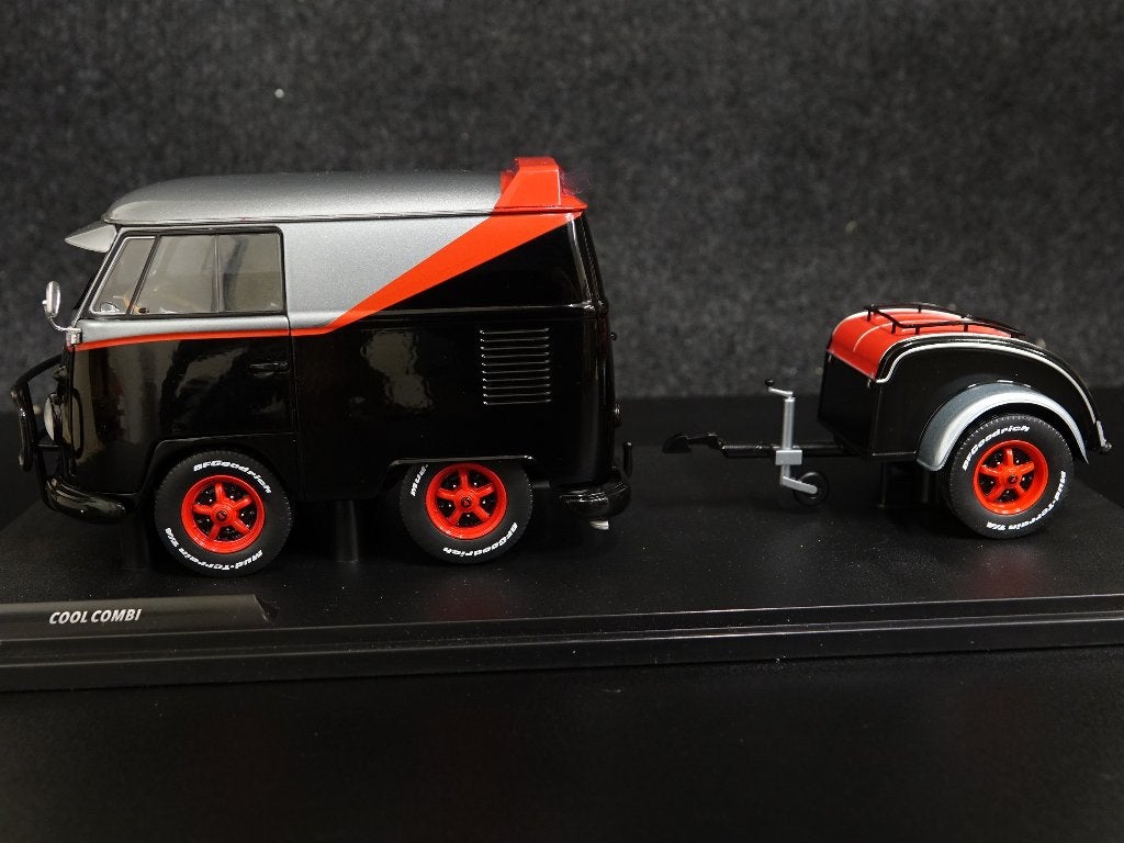 Solido 1:18 Volkswagen T1 Kool Kombi + Aanhanger The A-Team, Hobby en Vrije tijd, Solido, Auto, Solido, Onbekend