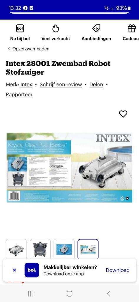 Intex 28001 Zwembad Robot Stofzuiger - Automatische Reiniger, Ophalen, Zo goed als nieuw, Overige typen