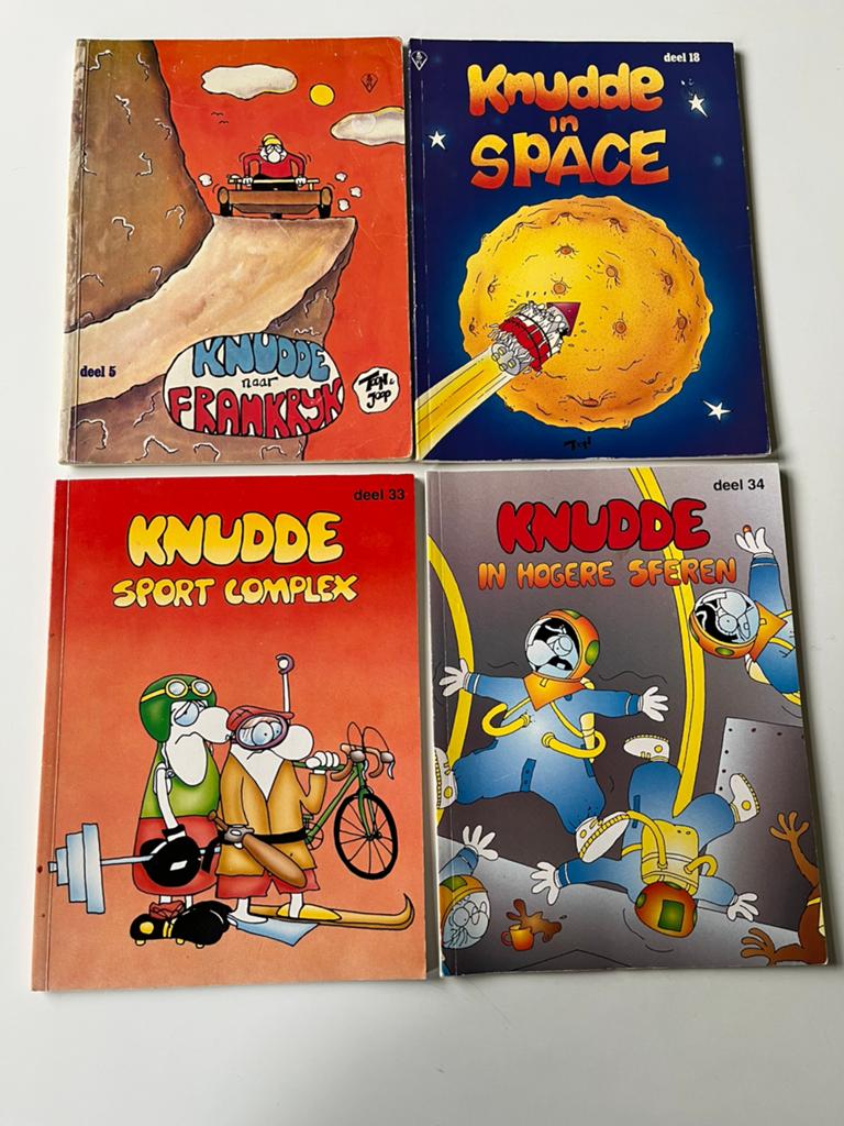 4 Knudde stripboeken deel 5, 18, 33 en 34 Toon/Fimla BV, Meerdere stripboeken, Ophalen of Verzenden, Gelezen