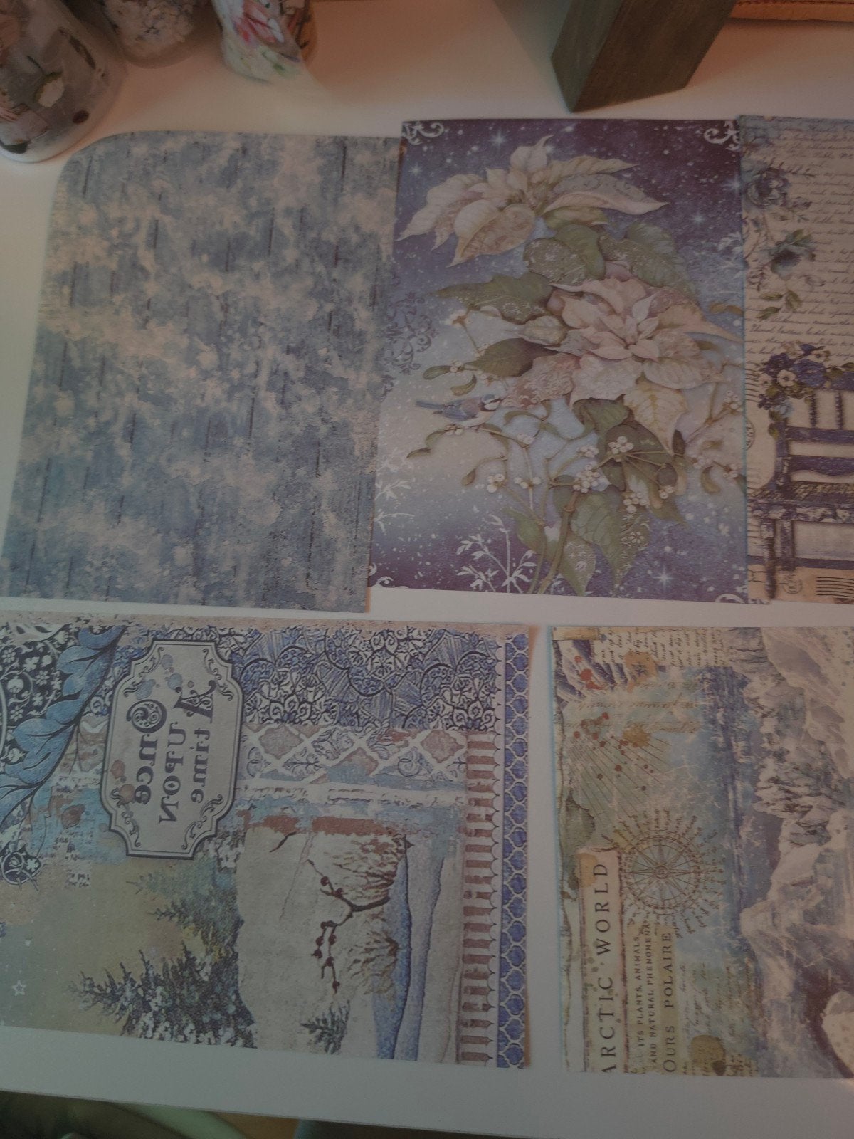 Diverse knutselmaterialen: papier met winterthema, Gebruikt, Meerkleurig, Ophalen of Verzenden, Papier of Karton