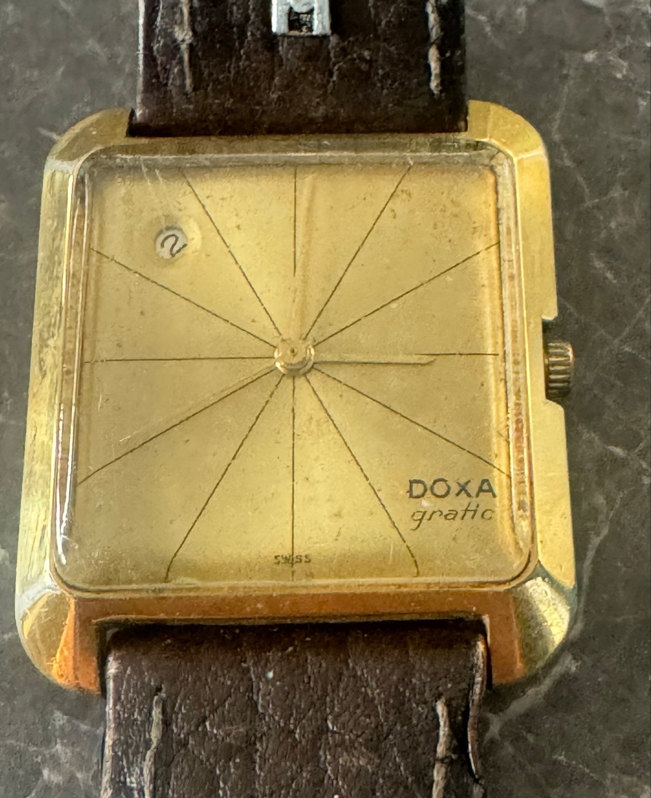 Vintage Doxa Gratic Polshorloge - Verguld, Overige merken, Overige materialen, Met bandje, Polshorloge