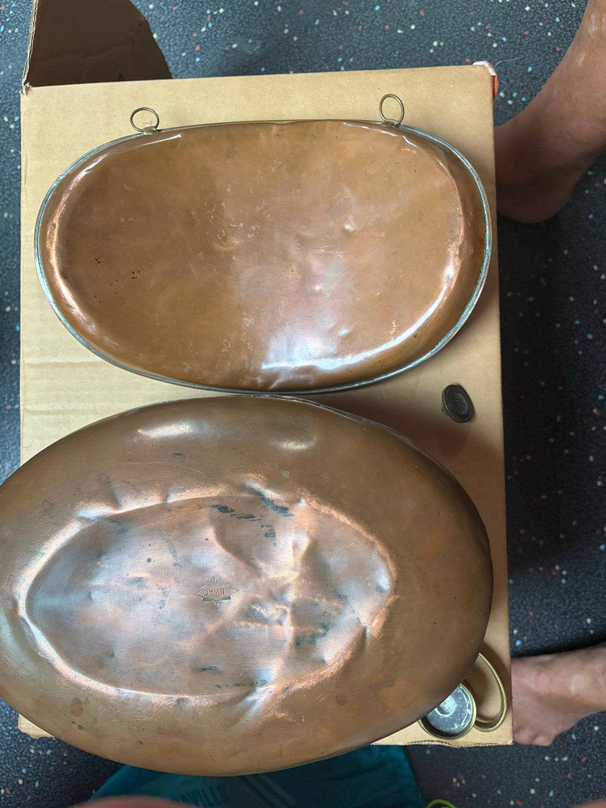 Set van 2 originele koperen bedkruiken (Vewag), Ophalen, Koper