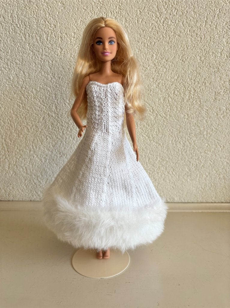 112 Gebreide Strapless Jurk met Bontrand, Verzamelen, Ophalen of Verzenden, Nieuw, Kleertjes