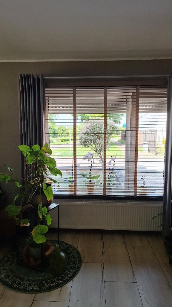 houten jaloezieën, 2 stuks, nieuw in verpakking, Ophalen, Jaloezie, In te korten, Hout