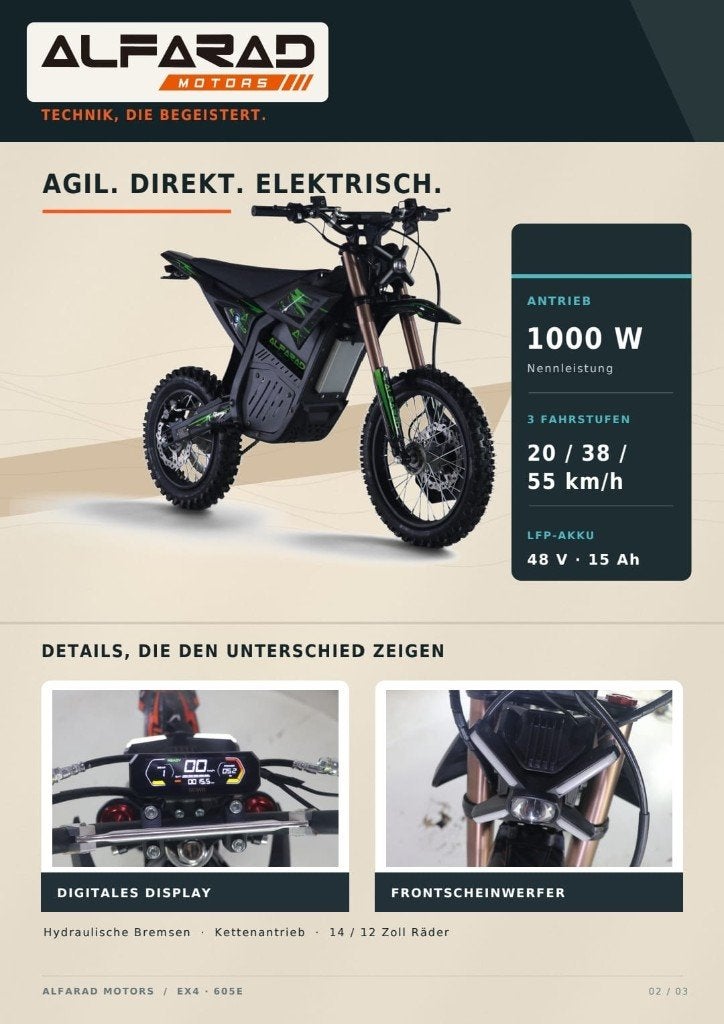 crossmotor KXD storm 1000 watt 48volt lithium 9-15 jaar, ALFARAD, Nieuw, Aanvragen@miniracers.nl, BREDA