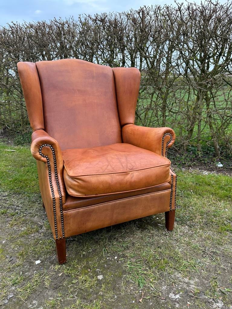 Schapenleren oorfauteuil. Bendic., Huis en Inrichting, Fauteuils, Ophalen, ., ., .