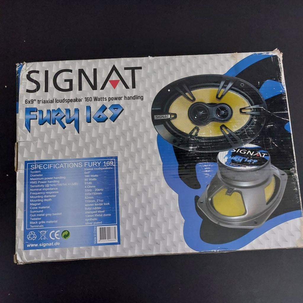 Signat Fury 169 6x9" Triaxiale Luidsprekers 160 Watt, Ophalen of Verzenden, Gebruikt