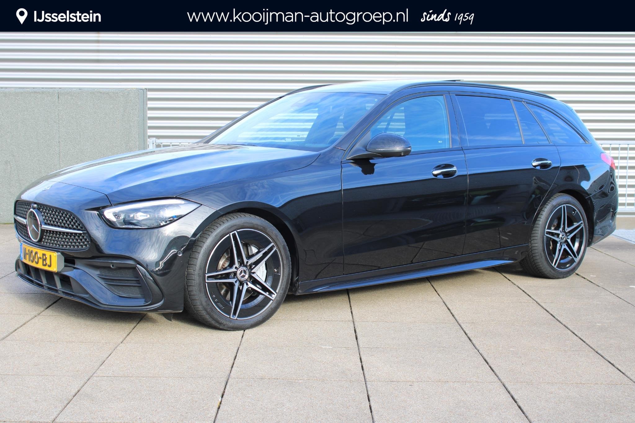 Mercedes-Benz C-klasse Estate 200 Launch Edition AMG Line sc, Zwart, 204 pk, 93 €/maand, 750 kg