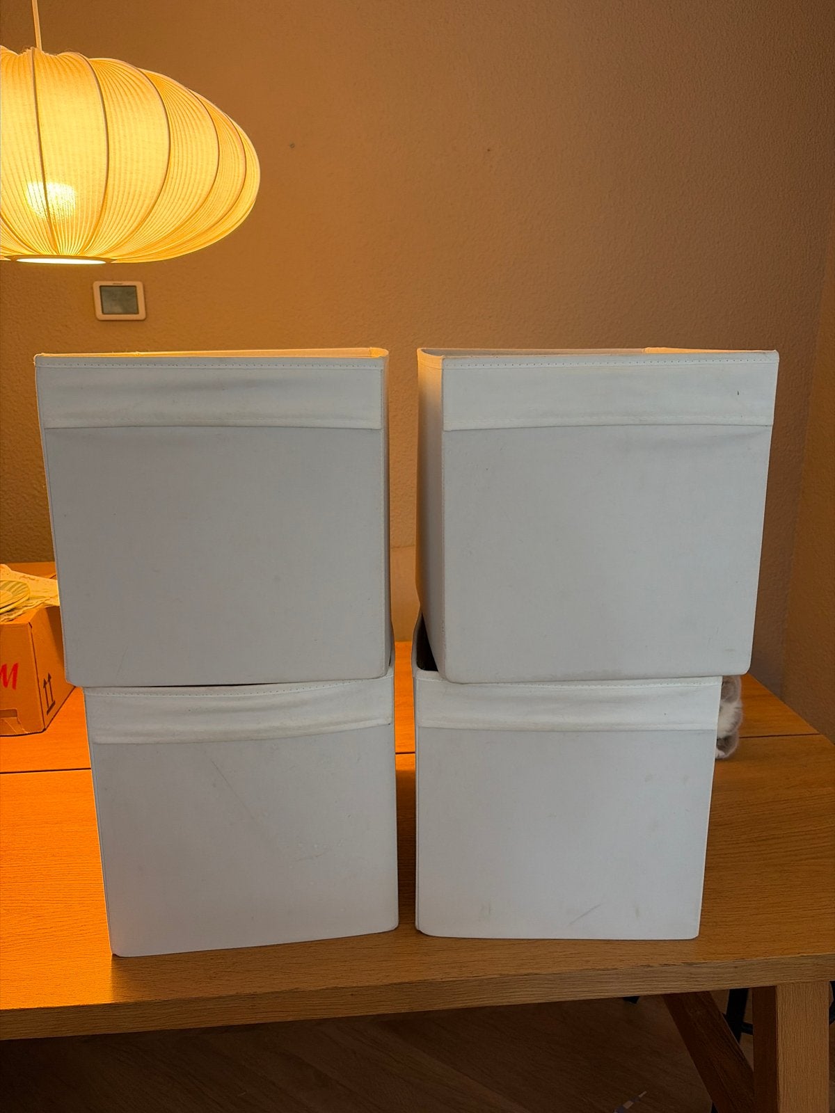 Dröna opbergbakken voor Kallax IKEA kast (4 stuks), Ophalen, Gebruikt, Wit, Textiel